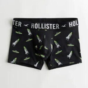 NWT Hollister Classic 4" Space Rocket Black Boxer Brief M